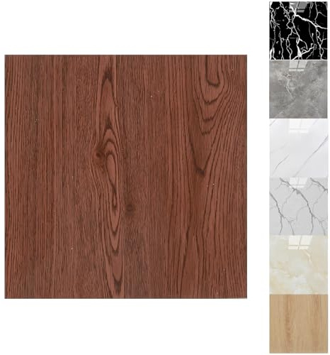 OUGPIU Bedroom Vinyl Flooring Peel and Stick 22Pcs 30 * 30cm(2m²) Marble Floor Tile Waterproof Oil-Proof Bathroom Sticky Tiles for Floor Self Adhesive Living Room Linoleum Flooring Sheets (Brown)