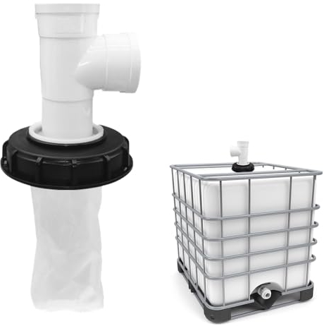 mizikuu Filtre À Couvercle IBC, Accessoires De Réservoir IBC 163 mm Lavable Couvercle De Filtre en Nylon avec Couvercle De Baril d'argile De Filtre Net pour réservoir d'eau de Pluie IBC DN 150