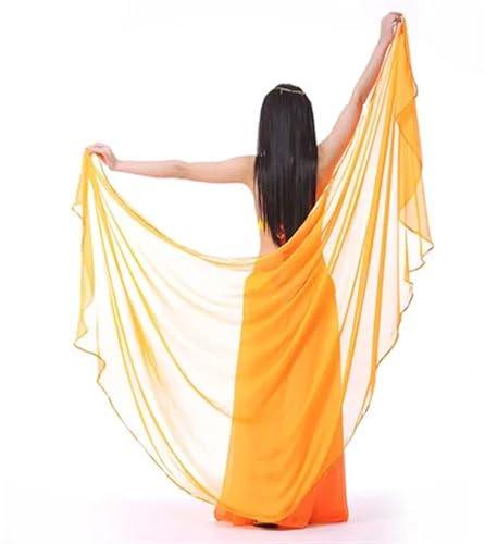 LPHFDCS Magdans slöja 1 st kvinna mage dans chiffong slöja dans kostym chiffong sjal slöja 250 x 120 cm magdans silkeshalsduk (orange)
