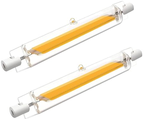 Ampoule R7S LED 78mm Dimmable,LED COB Ampoules Blanc Chaud 3000K,1000LM Pas de Scintillement,78mm 10W Ampoule Équivalent Ampoule Halogène J78 100W,Éclairage à Faisceau 360 °,AC 220-240V,Lot de 2