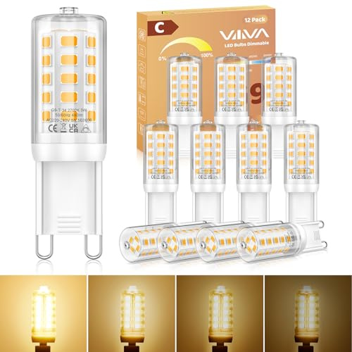 G9 LED Lampe Warmweiß Dimmbar 2700K 3W LED Leuchtmittel Ersatz 45W Halogen