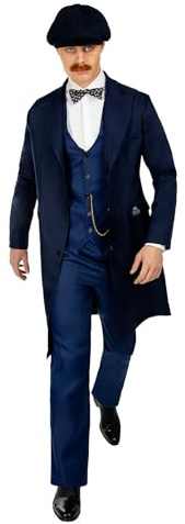 Funidelia Disfraz Peaky Blinders - Arthur Shelby para hombre Oficial - Incluye pantalón, chaleco, abrigo, pajarita y gorra, Talla XL - Traje para hombre para fiestas, Carnaval y Halloween