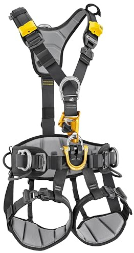 PETZL ASTRO Harnais d'accès en corde, noir/jaune, nylon/polyester/aluminium/acier, version internationale (1 (tour de taille 71-91,4 cm)