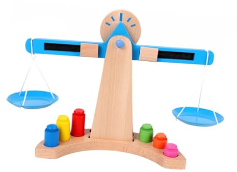 ibasenice Holz Balance Waage Lernspielzeug für Ab Jahren Pädagogisches Gleichgewichtsspielzeug mit Sicherem Glattem Holzmaterial Fördert Kreativität Vorstellungskraft und