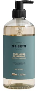 Fer à Cheval Savon Liquide de Marseille 500 ml Embruns & Cédrat 97% d'Ingrédients d'Origine Naturelle