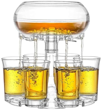 Dispensador de chupitos con juego de 6 vasos, dispensador de bebidas para, múltiples vertedores para bebidas alcohólicas de 45 ml, aireador de vino para hombres, accesorios divertidos de bar
