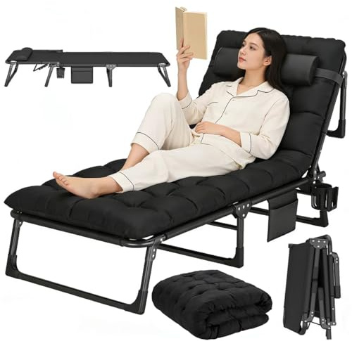 Qshare Letto da campo pieghevole con materasso, letto da campo con materasso per adulti 190 x 68 x 30 cm, supporto 200 kg, tessuto Oxford 1200D con tasca laterale