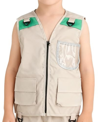 Kids Sleeveless Fishing Jacket - Fishing Vest for Kids, Lightweight Durable Design with Storage Pockets | Outdoor Activities for Hiking, Parking Exploration, Trekking, Camping Zoo Travel Adventure