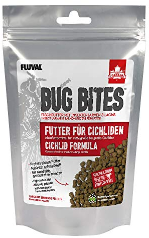 Fluval Bug Bites Fischfutter, mit Insektenlarven, für Cichliden, langsam sinkendes Pellets 5-7mm, 100g