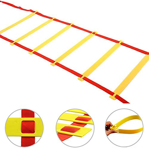Homebeast Fitness Agility Ladder Training Equipment, Improve Coordination, Speed, Develop Explosive Power, Strength and Better Footwork,6/8/10/12/14 Rung Agility Ladder + Carry Bag