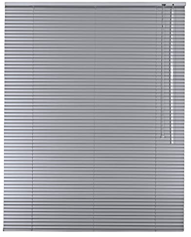 Alu Jalousie Aluminium Jalousette in Farbe Silber - Breite 40 bis 240 cm - Höhe 130/175 / 220 cm - Tür Fenster Rollo Jalousette Aluminium Fensterjalousie Lamellen Metall (75 x 130 cm)