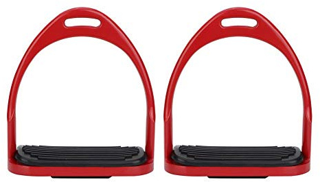Nikou Étrier, Équitation colorée Étrier antirouille Étrier antirouille Étrier équestre léger en Aluminium Forte capacité de Charge(Rouge)