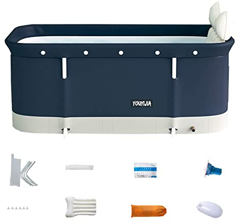 AGSYFFD Baignoire pliable,baignoire mobile portable pour adultes,en PVC épais,pas besoin de la gonfler, convient pour les bains en solo à la maison,idéale pour les bains chauds et glacés(120x55x50 cm)