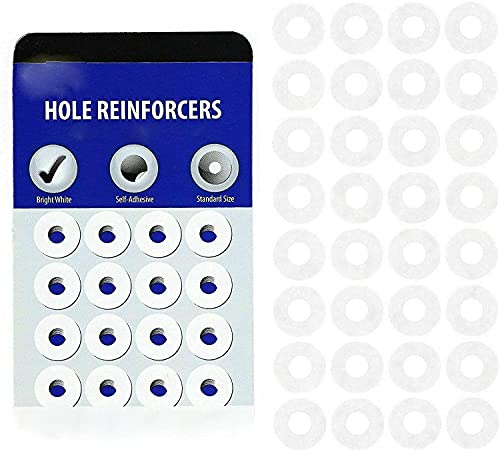 Vsorce4u Self Adhesive Round Hole Reinforcers Punched Filing Paper Reinforce Filing (1 Sheet - 32 Reinforcers)