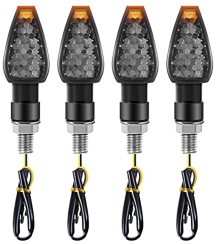 Gebildet 4pcs Ambre Universel Moto LED Clignotants Avant Voyants pour Moto Harley Cruiser Honda Kawasaki BMW Yamaha Suzuki