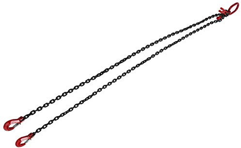 Élingue de Chaîne de Levage Robuste, 2 Mètres 4,75 Tonnes 8 mm Chaîne de Levage Réglable avec 2 Crochets pour Mines, Ports, Bâtiments, Aciéries, Opérations de Grue
