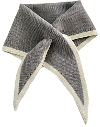 Max-Tonsen Triangle scarf For Women Woman Cross Knitted Wool Collar Mini Grey