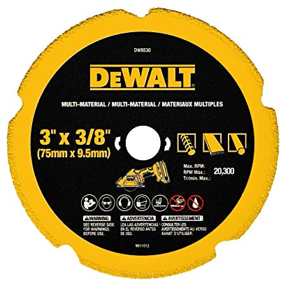 DEWALT Cut Off Wheel, 3, with Fine Finish, Ultra Sharp Carbide (DW8530)
