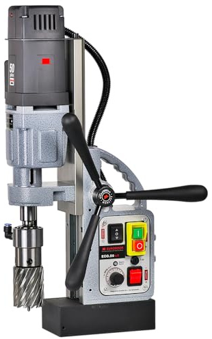 Euroboor ECO.50+/T EU2 Perceuse Magnétique - Forets Circulaires 50 mm - Tension d'Alimentation 220-240 Volt, Fréq. 50-60 Hertz - Connecteur EU - Rotation Bidirectionnelle