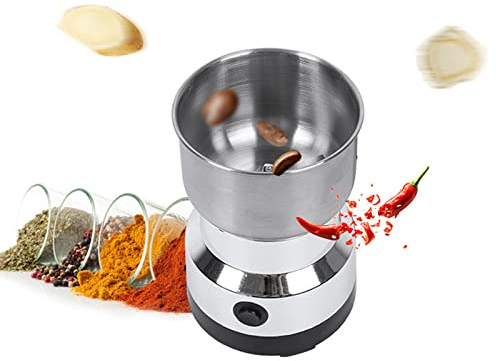 Yuehuamech Mulino elettrico per cereali spezie superfine smerigliatrice smash macchina mulino elettrico mini mulino imbuto robot da cucina per cereali spezie chicchi di caffè cereali riso 300g