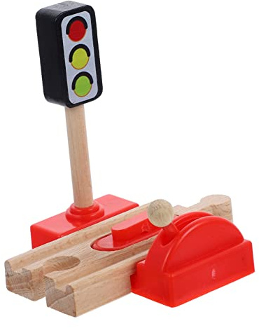 HONMEET Accessori in Legno per Binari Ferroviari Blocco Stradale Leggero e Dettagli Realistici per Giocattolo Treno per Decorazione Scrivania o Feste