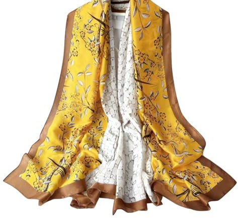 WEIGEER Sciarpa di seta da donna Silk Scarf Women Shawl Neckerchief Head Wrap Beach Scarf Vintage Bridal Shawl Chiffon Scarf Muslim Colorful Cloth Christmas