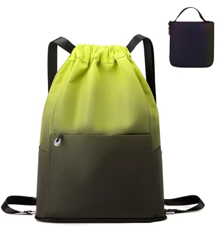 RisePlus Zaino Sacca Sportiva Impermeabile Pieghevole ，Borsa Palestra Donna Uomo, Sacca con Coulisse Grande Capacità, Zaino Palestra Piscina, Multitasche, Leggera, per Sport, Viaggio, Fitness