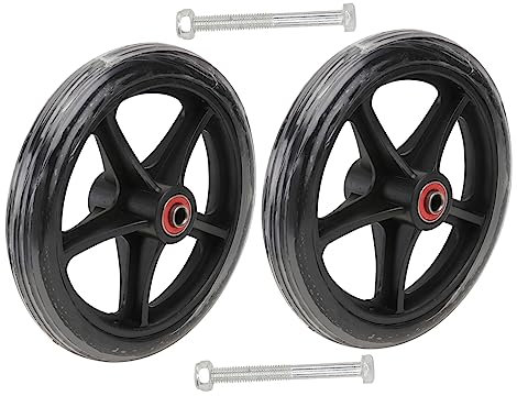 UKCOCO 2pièces Roues Avant Pour Fauteuil Avec Pneu Solide Résistance à L'usure Facile à Installer Lot De Roues Silencieuses Et Robustes