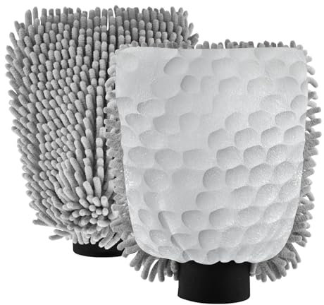 Autowaschhandschuhe, Mikrofaser, kratzfest, Autowaschhandschuh, Autoreinigung, Weiß