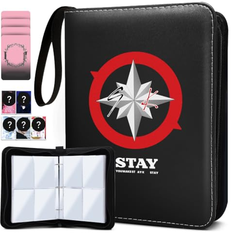 Photocards Binder 400 Pockets Album Photo Card Holder with Random Stickers and Photocards for STAY Music Fans