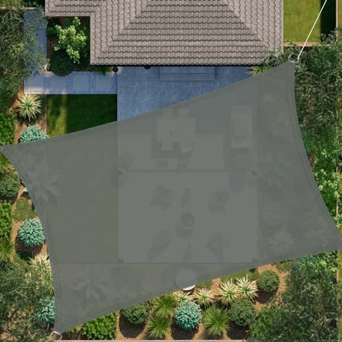 Tenda parasole quadrata impermeabile 4 x 5 m, resistente agli strappi, in HDPE, per patio, cortile, prato e attività all'aperto. Soluzione perfetta per l'ombra all'aperto