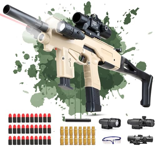 SK MISS Pistolet Jouet, Pistolet en Mousse Souple avec Daccessoires, Pistolets Jouets Mousse Blaster Réaliste pour, Cadeaux d'anniversaire et d'halloween