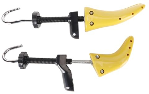 SENECESLI Civière de Chaussure en Forme de U Facile à Utiliser et à Régler pour les Pieds Larges, Jaune et
