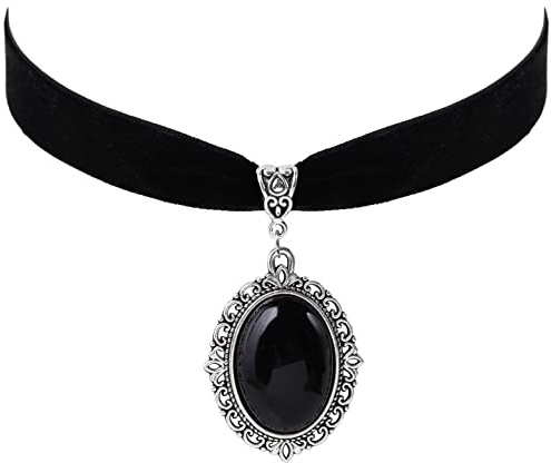 Sacina Gothic Vintage Victorian Velvet Choker Necklace, Black Choker, Goth Vintage Necklace, Costume Jewelry, Halloween Christmas Jewelry Gift for Women