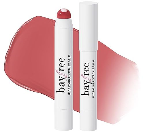 bayfree Tinted Lip Balm Plumper, Glossy, Pump Lips, Lightweight, Moisturize & Tint with Jojoba Seed Oil, Vegan Lip Balm Lip Care Present, Tang Peony