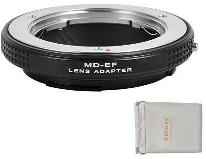 PHOLSY Bague d'adaptation Mise au Point Manuelle, Uniquement Macro Pas de Verre, Compatible avec objectifs Minolta MD MC Mount et Appareil Photo Canon EOS EF-Mount, Minolta vers EOS, MD vers EF