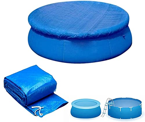 Poolabdeckung Rund, Abdeckungen Rund Pool Cover Easy Set Staubdicht Pool Protector Poolabdeckplane für oberirdische Schwimmbäder (183cm/6ft)