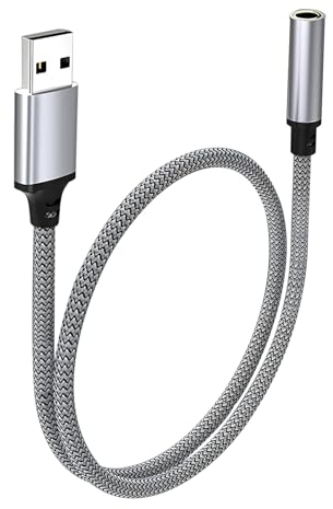 Adattatore USB a jack da 3,5 mm, mini scheda audio portatile, jack esterno per cuffie audio, microfono, altoparlante, plug e play, compatibile con più dispositivi