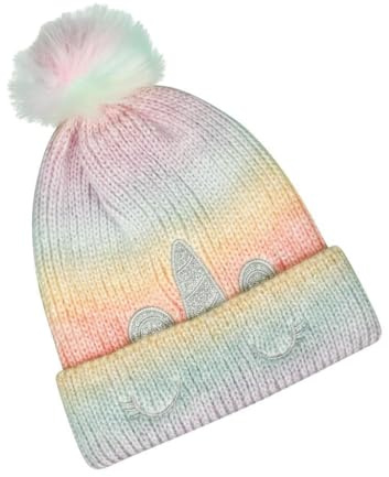 A2Z 4 Kids Girls Hat Unicorn Jacquard Pom Pom - Hat KH1200 Unicorn One Size