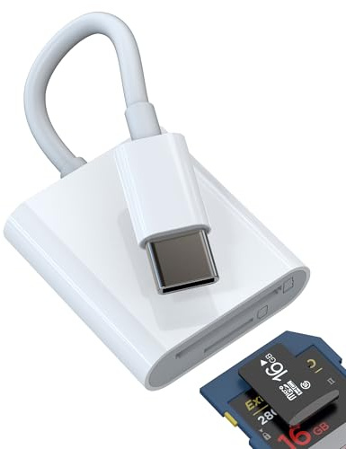 USB C SD-kortläsare (2-i-1) Micro SD TF-kortläsare adapter för iPhone 16 15 Pro Max för Apple typ C foto digitalkamera minneskort Android MacBook Thunderbolt för iPad kompatibel med Samsung S25 S24