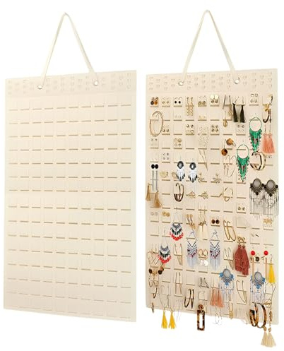 HMCEY Organizador de Joyas para Colgar,Organizador Pendientes y Collares,Colgador de Collares para Armario,Hanging Jewelry Organizer,Organizadors Bisuteria,Cuelga Pendientes Pared,Soporte Colgar Joyas