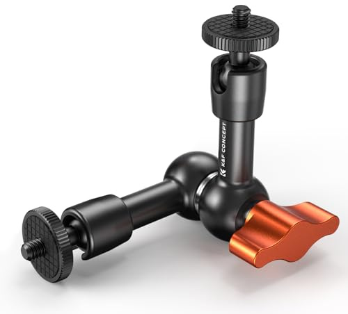 K&F CONCEPT Brazo Mágico 6 Pulgadas / 15 cm con Tornillo 1/4, Rotula 360°, Magic Arm para Monitor, Luz LED, Webcam – Capacidad 2KG