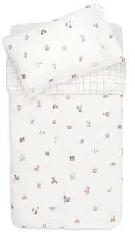 Jollein Parure de Lit Enfant - Animal Friends - 100x140 cm - 100% Coton - Certifiée OEKO-TEX - Housse de Couette et Taie d’Oreiller - Set de Literie