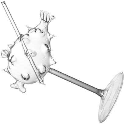 SHINEOFI Copa de Cóctel de Vidrio con Forma de Transparente Cáliz Creativo para Bar Restaurante y Fiestas Vaso Elegante para Vino y Bebidas