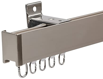 Tak- eller väggmonterat glidspårsystem i aluminium 1 m 5 m bredd skena kit med spårrulle och installation hårdvara grå 300 cm/9,8 fot längd