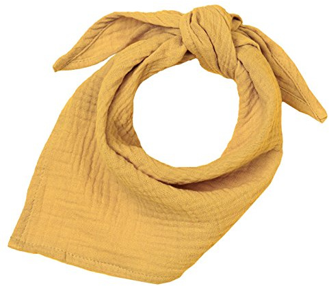 Blausberg Baby - Sciarpa triangolare in mussola baby sciarpa bavaglino neonato foulard al nodo (Giallo senape) - materiali certificati OEKO-TEX® Standard 100 - fatti ad Amburgo