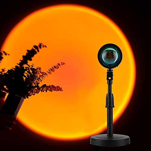 GTTFAE Sunset Lampe (Sonnenuntergang Lampe) Dimmbar mit Höhenverstellung & 180° Drehung – USB-Projektor für Romantische Beleuchtung, Selfie-Licht, Schlafzimmer, Wohnzimmer, Partydekoration