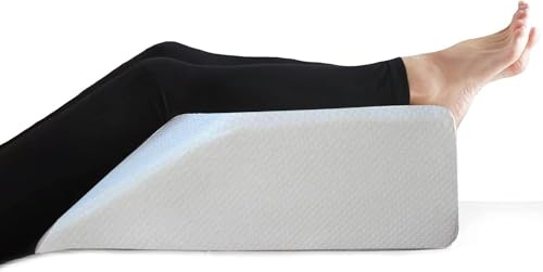Adult Leg Elevation Wedge Foam Pillow, Pregnancy Body Ankle Support Sleeping Reading & Blood Circulation Surgery Back Hip Neck Knee Pain Cushion - Foot Rest Pillows Washable Cover - Made in UK