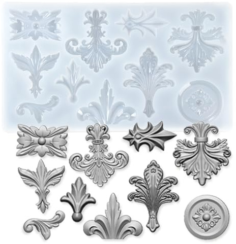 Baroque Medallion Mould for Polyclay Air Dry Clay Plaster
