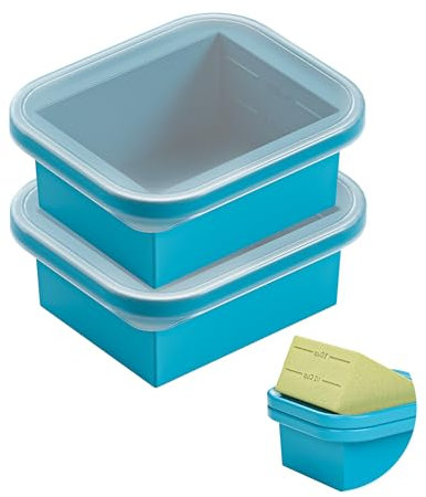 One Cup Freezer Tray, Jumbo Soup Freezing Container, Silicone Food Freezer Trays, Large Ice Cube Tray for Storage Sauce Meal Prep Leftovers, 600ml /Cup(2)